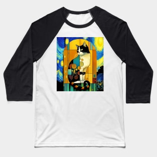 Van Gogh Starry Night Cat, izzy's kitty Gustav Klimt Fit Baseball T-Shirt